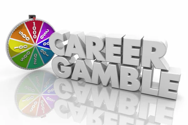 Karrier Gamble Vegye Véletlen Spin Kerék Illusztráció Munka — Stock Fotó