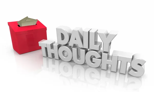 Daily Thoughts Suggestion Box Todays Ideas Illustration — Stock Photo, Image