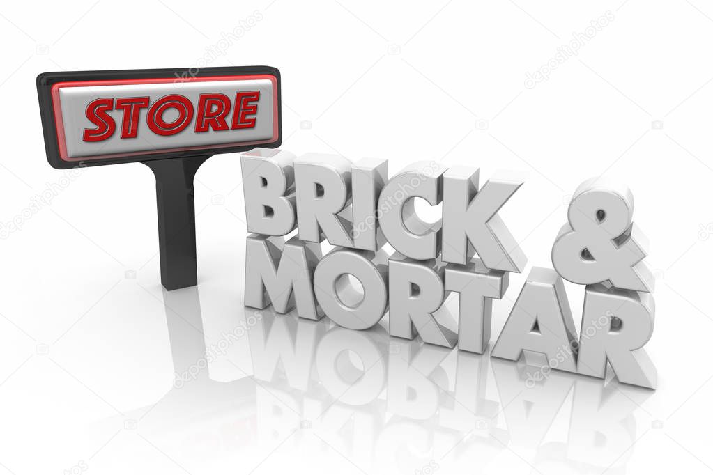Brick and Mortar Physical Store Business 3d Illustration