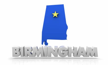 Birmingham şehir 3d çizim Haritası
