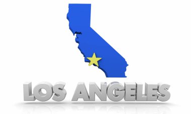 Los Angeles şehir 3d çizim Haritası