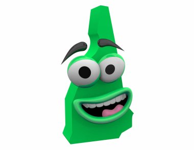 Yeni Hampshire devlet harita komik karikatür yüz 3d çizim