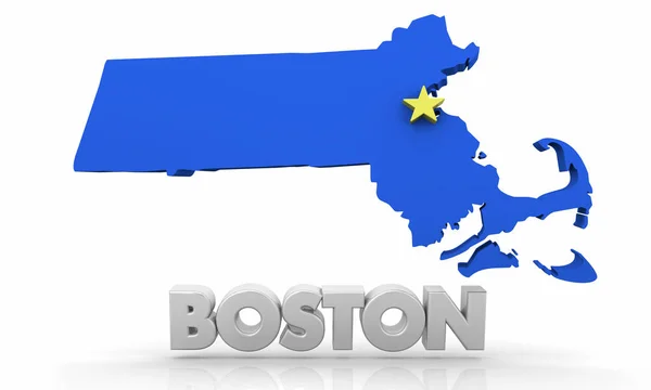 Boston City Karta Illustration — Stockfoto