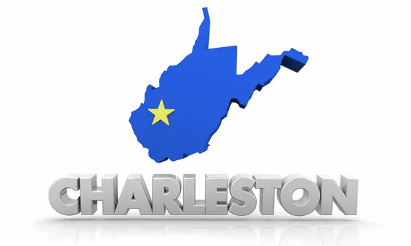 Charleston City Map Obrázek — Stock fotografie
