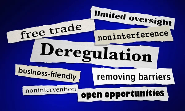 Deregulation, Business Barriers, Free Trade, News, Headlines 3d Illustration