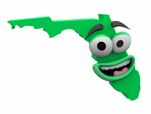 Карта Штата Флорида Забавный Мультфильм Face — стоковое фото