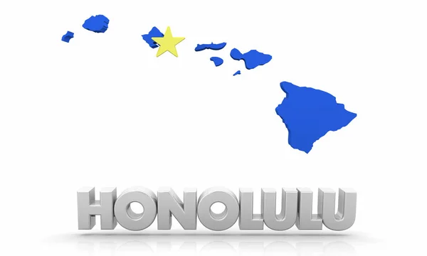 Honolulu City Map Ilustração — Fotografia de Stock