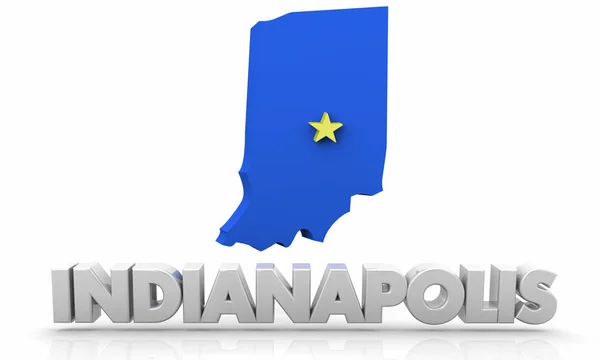 Indianapolis Stadtplan Illustration — Stockfoto