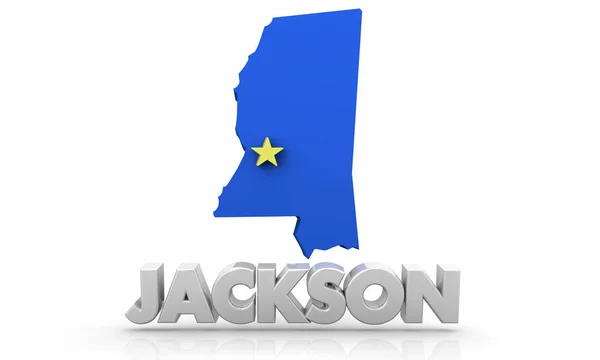 Jackson City Map Illustration — Stock Photo, Image