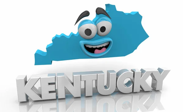 Kentucky Státní Mapy Kreslené Obličeje Obrázek — Stock fotografie
