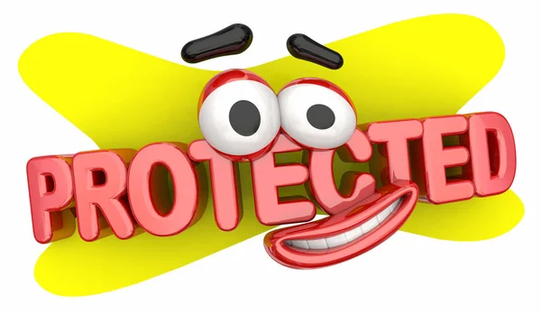 Protected Cartoon Face Illustration — Stock Photo, Image