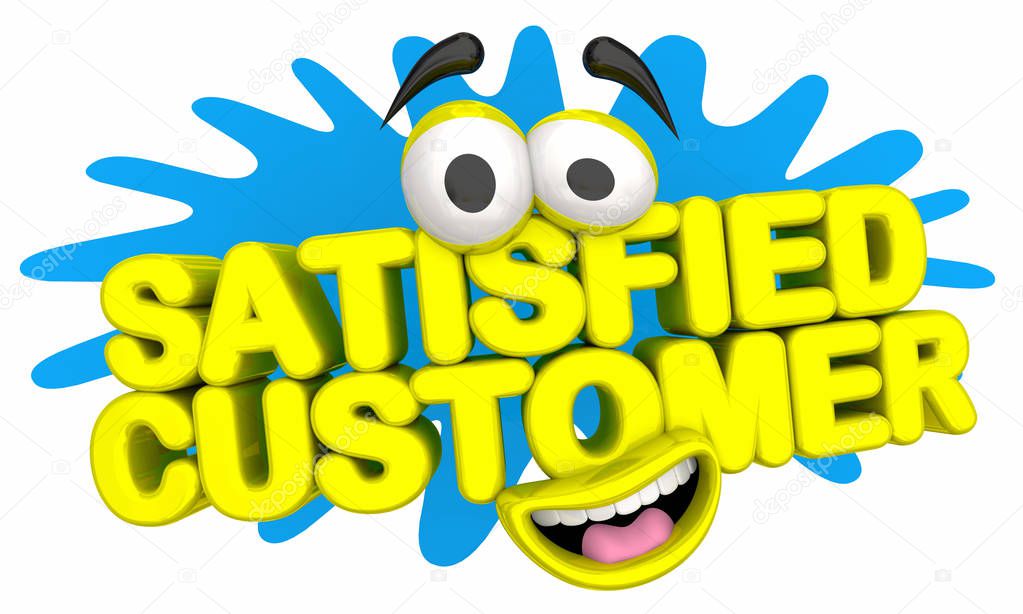 Satisfied Customer Cartoon Face 3d Illustration