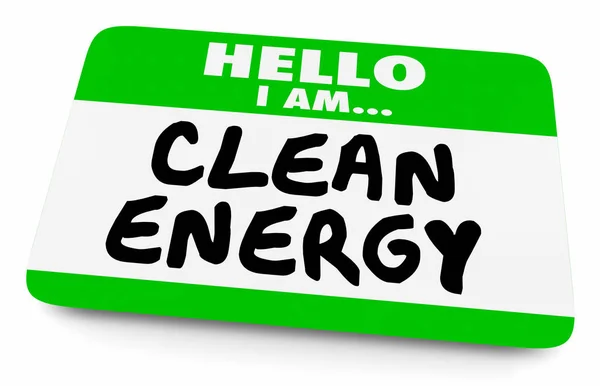Saubere Energie Namensschild Illustration — Stockfoto