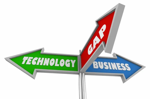 Business Technologie Lücke Zwischen Opportunitätszeichen Illustration — Stockfoto