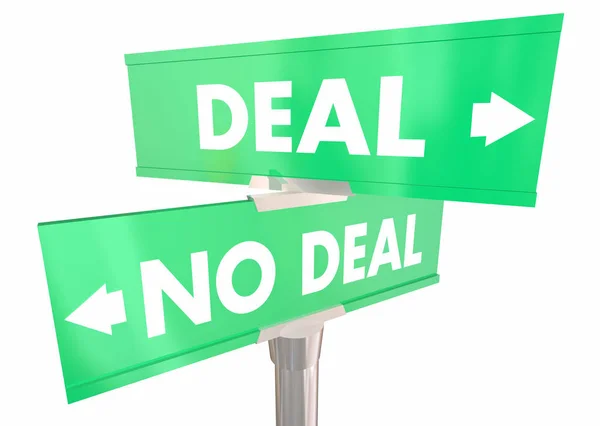 Deal Deal Reach Agreement Vertrag Zwei Wege Straßenschilder Illustration — Stockfoto