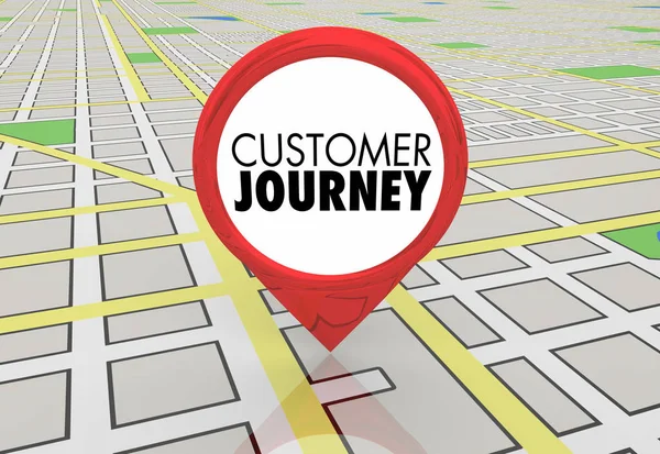 Customer Journey Map Pin Location Directions Illustration — Stock Photo, Image