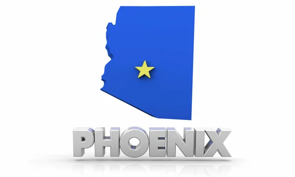 Phoenix Arizona City State Map Illustration — Stock Photo, Image