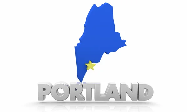 Porland Maine City State Carte Illustration — Photo