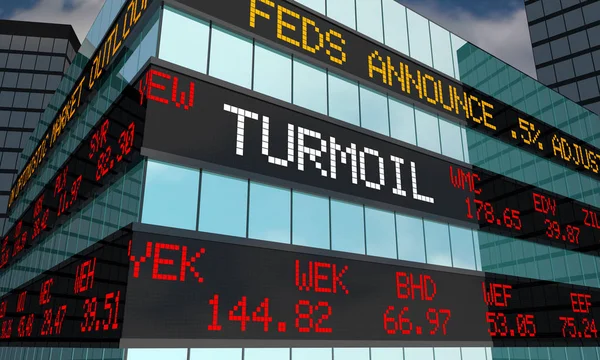 Turmoil Volatilità Stock Market Ticker Parole Illustrazione — Foto Stock