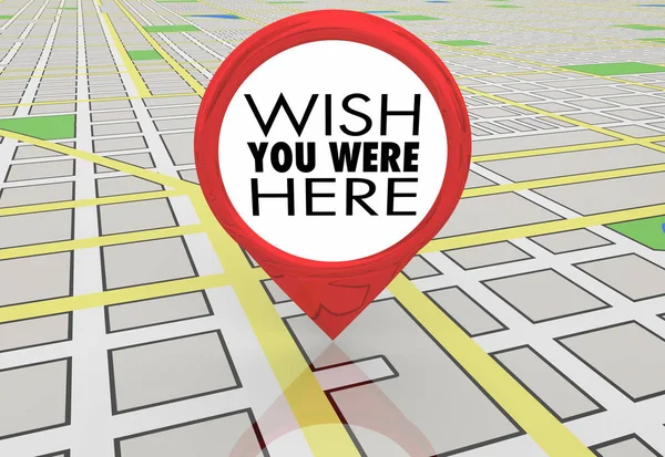 Σας Εύχομαι Ήταν Εδώ Ταξιδιωτικό Χάρτη Pin Τοποθεσία Οδηγίες Απεικόνιση — Φωτογραφία Αρχείου