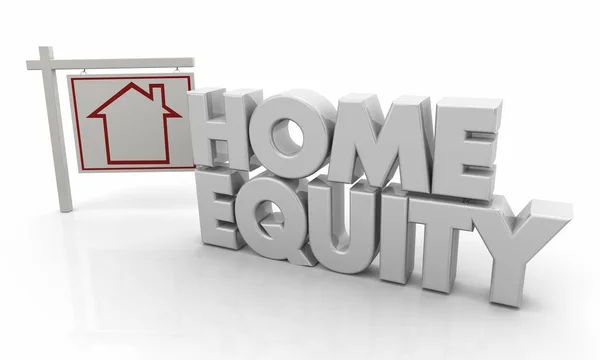 Home Equity Loan House Sale Sign Illustration — Stock Photo, Image