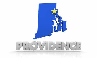Providence RI Rhode Island şehir devleti harita 3d çizim