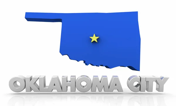 Oklahoma City City State Map Ilustración — Foto de Stock
