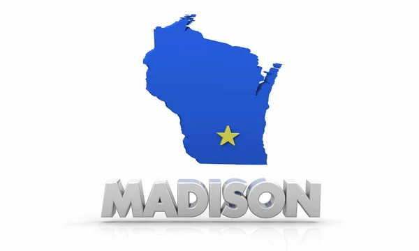 Madison Wisconsin City State Mappa Illustrazione — Foto Stock