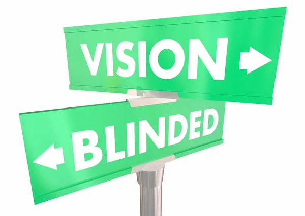 Vision Blinded Sight Blurred Two Way Street Signs Illustration — Stock Photo, Image