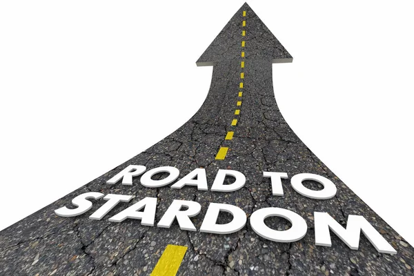 Road Stardom Fame Fortune Words Arrow Illustration — Stock Photo, Image