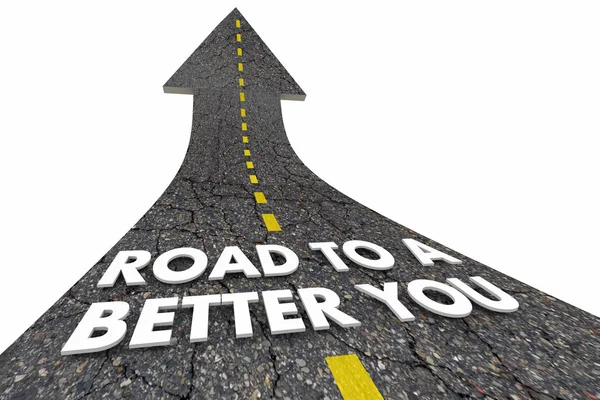 Road Better You Miglioramento Parole Freccia Illustrazione — Foto Stock