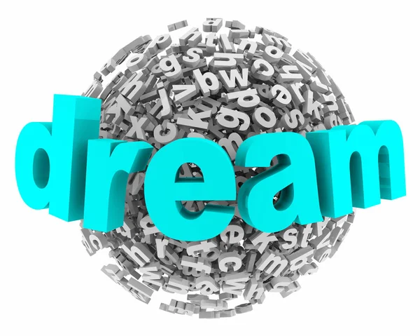Dream Hope Desire Word Letter Ball Illustration — стоковое фото