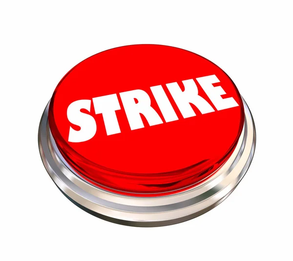 Απεργία Hit Στάση Εργασίας Στρογγυλό Κουμπί Λέξη Απεικόνιση — Φωτογραφία Αρχείου