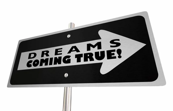 Sonhos Tornando Realidade One Way Road Sign Ilustração — Fotografia de Stock