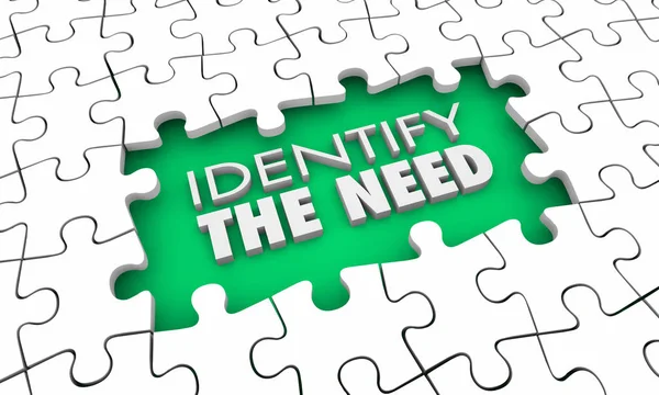 Identify Need Customer Desires Puzzle Pieces Hole Illustration — Stock Photo, Image