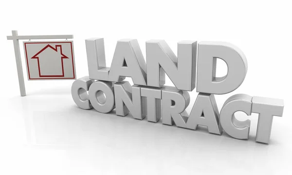 Land Contract Huis Sale Ondertekenen Illustratie — Stockfoto