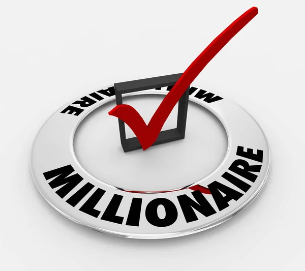 Millionnaire Get Rich Word Case Cocher Illustration — Photo