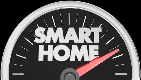 Smart Home Prędkościomierz Słowa Ilustracja — Zdjęcie stockowe