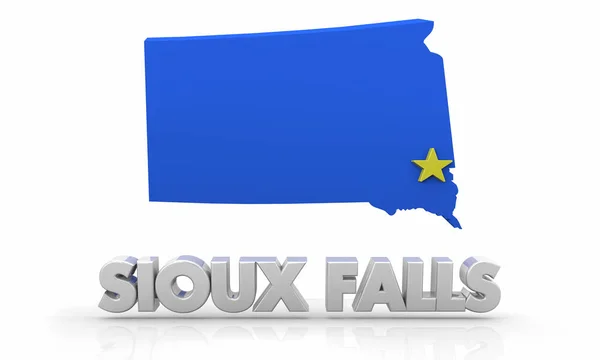 Sioux Falls Dakota Del Sur City State Map Ilustración — Foto de Stock