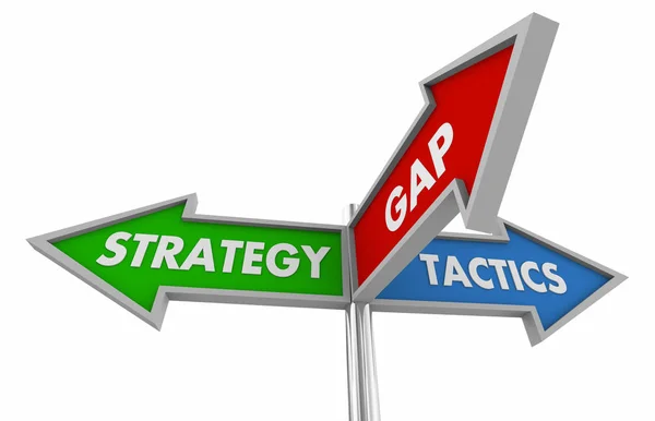 Strategi Och Taktik Business Planning Mål Tecken Illustration — Stockfoto