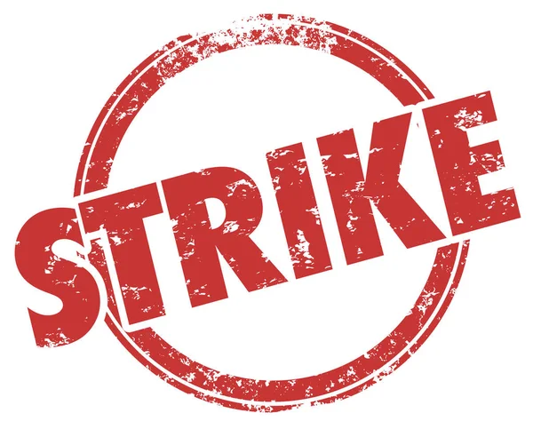 Strike Hit Stop Pracy Stempel Słowo Ilustracja — Zdjęcie stockowe