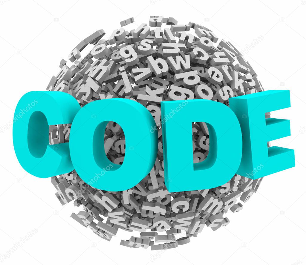 Code Secret Password Word Letter Sphere Ball 3d Illustration