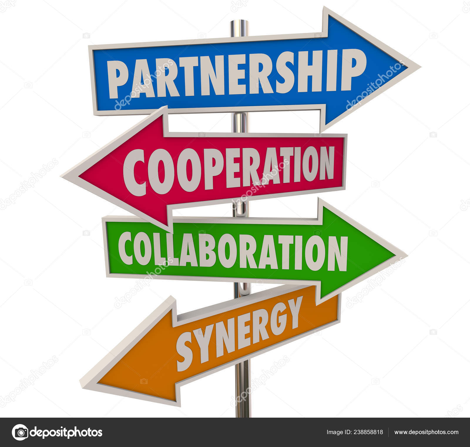 合作伙伴关系箭头标志3D ——图库图片© iqoncept #238858818, image size:1600x1522