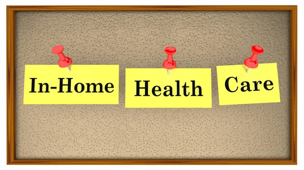 Häuslichen Gesundheitswesen Bulletin Board Wörter Illustration — Stockfoto