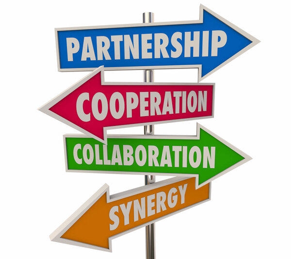 Стрелка партнерства Знаки 3d Иллюстрация
