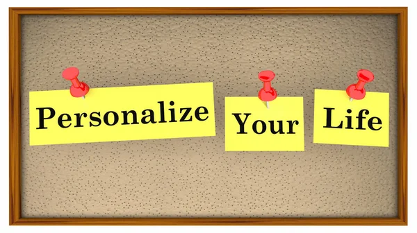 Personalize Your Life Bulletin Board Words Illustration — Stock Photo, Image