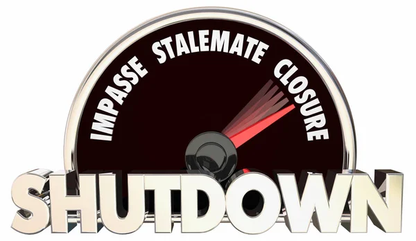 Shutdown Impasse Deadlock Closure Speedometer Illustration — Stockfoto