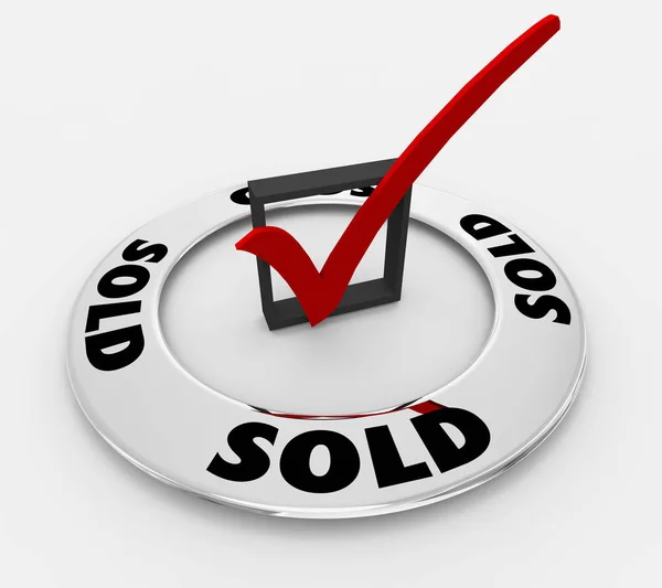 Sold Deal Closed Word Check Mark Box Illustration — Stock Photo, Image