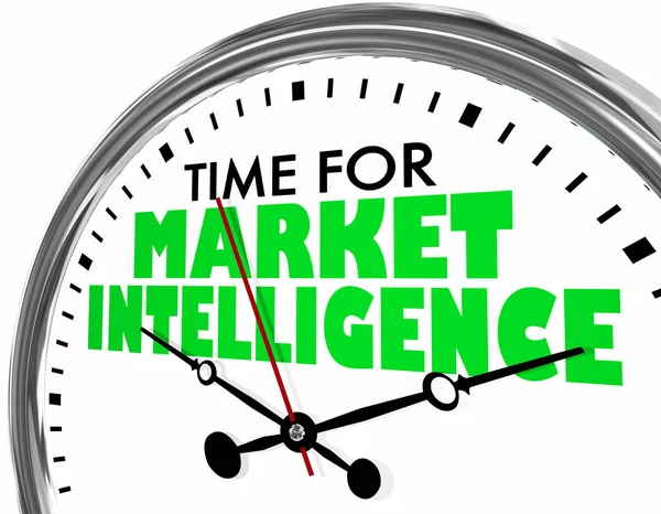 Idő Piaci Intelligencia Óra Szó Illusztráció — Stock Fotó