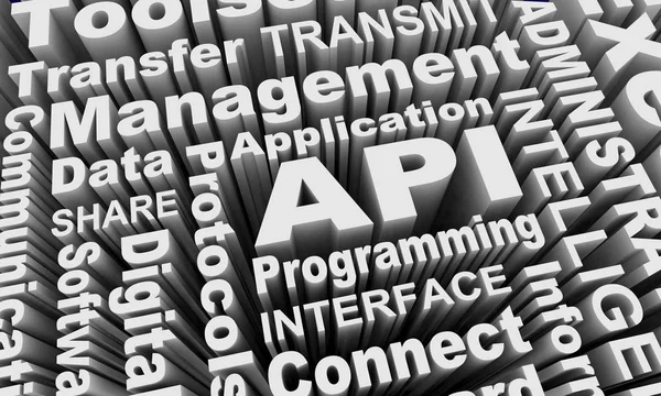 Интерфейс Api Application Programming Words Collage — стоковое фото